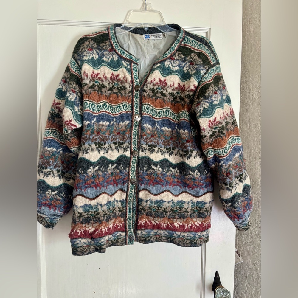 Vintage Multicolor Fair Isle Knit Cardigan